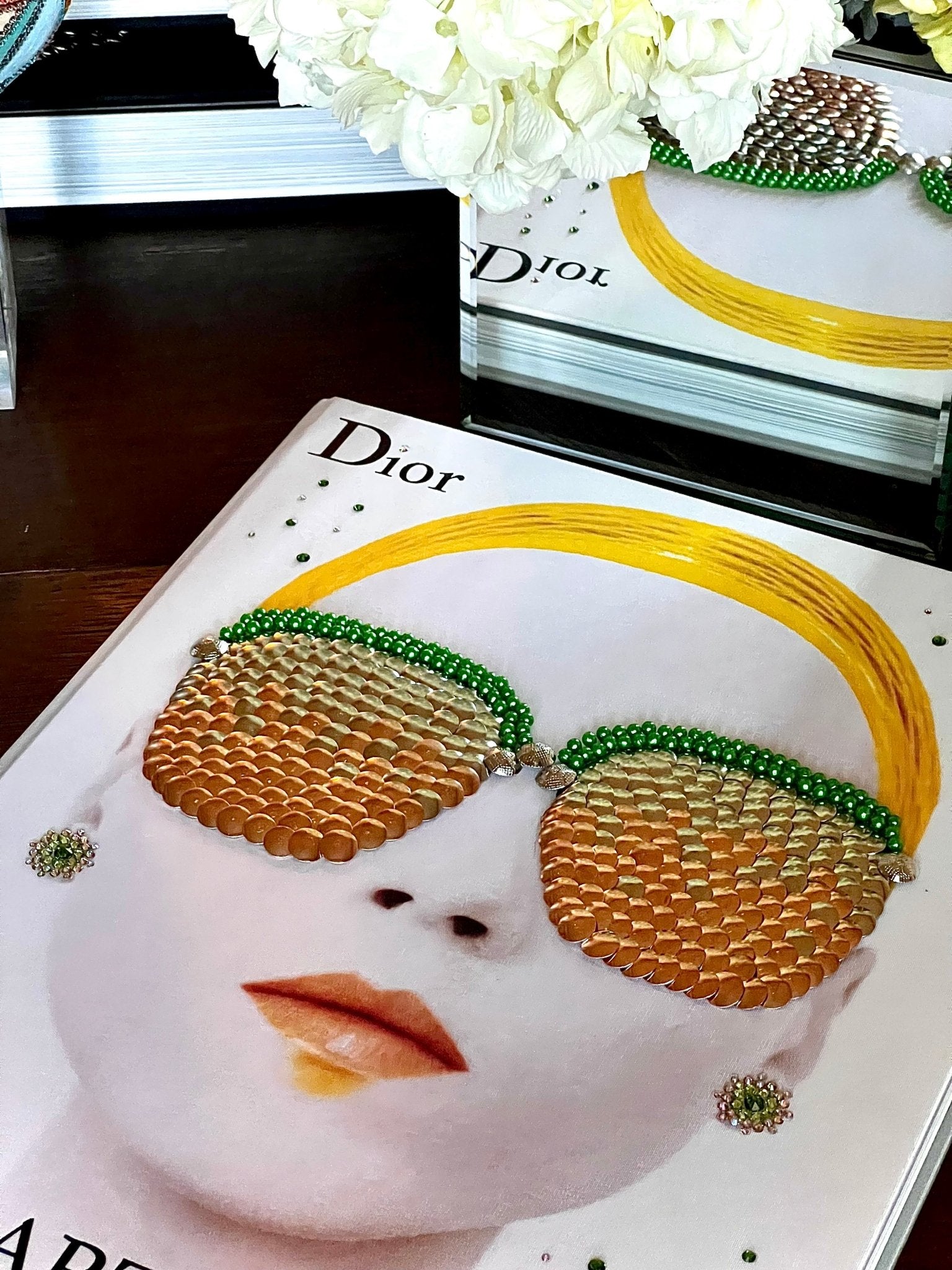 Green Sunglasses Studded Book - Monica Santos Art