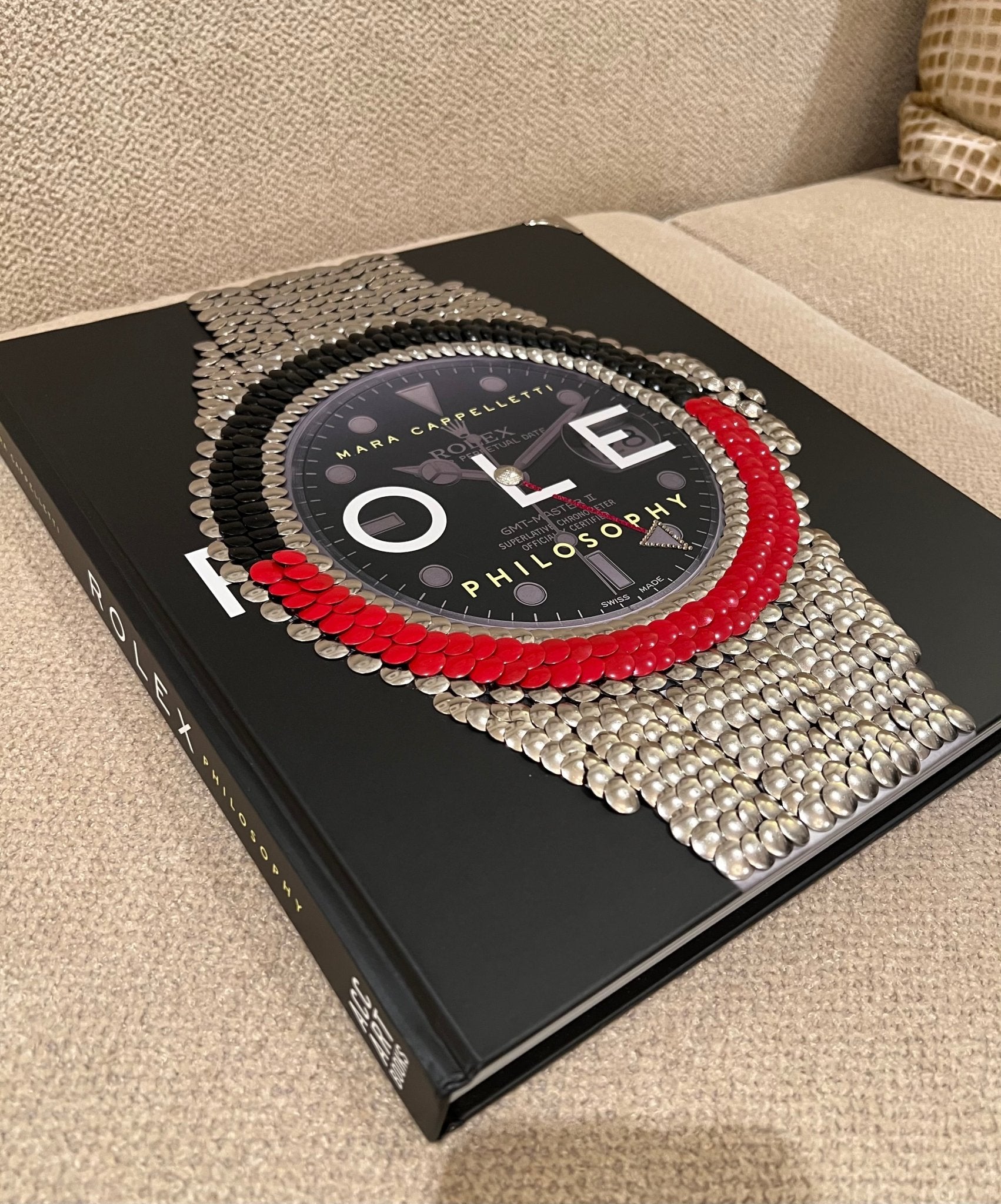 Red & Black Bezel Watch Studded Book - Monica Santos Art