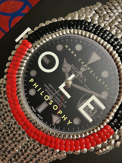 Red & Black Bezel Watch Studded Book - Monica Santos Art