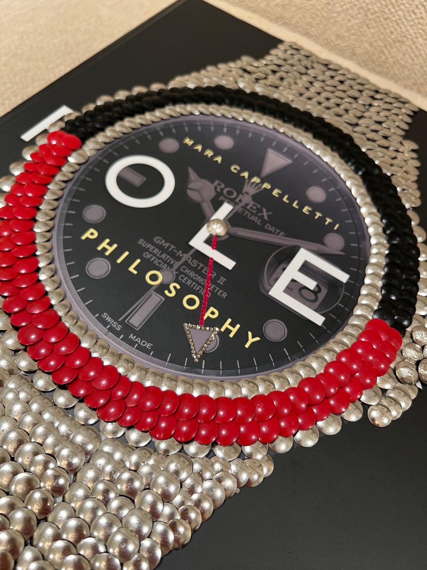 Red & Black Bezel Watch Studded Book - Monica Santos Art