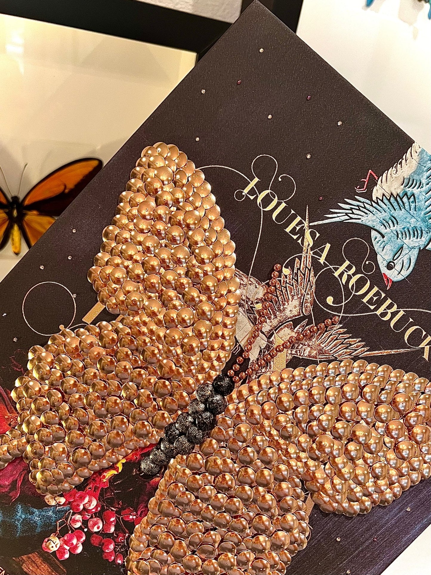 Rose Gold Butterfly Studded Coffee Table Book - Monica Santos Art