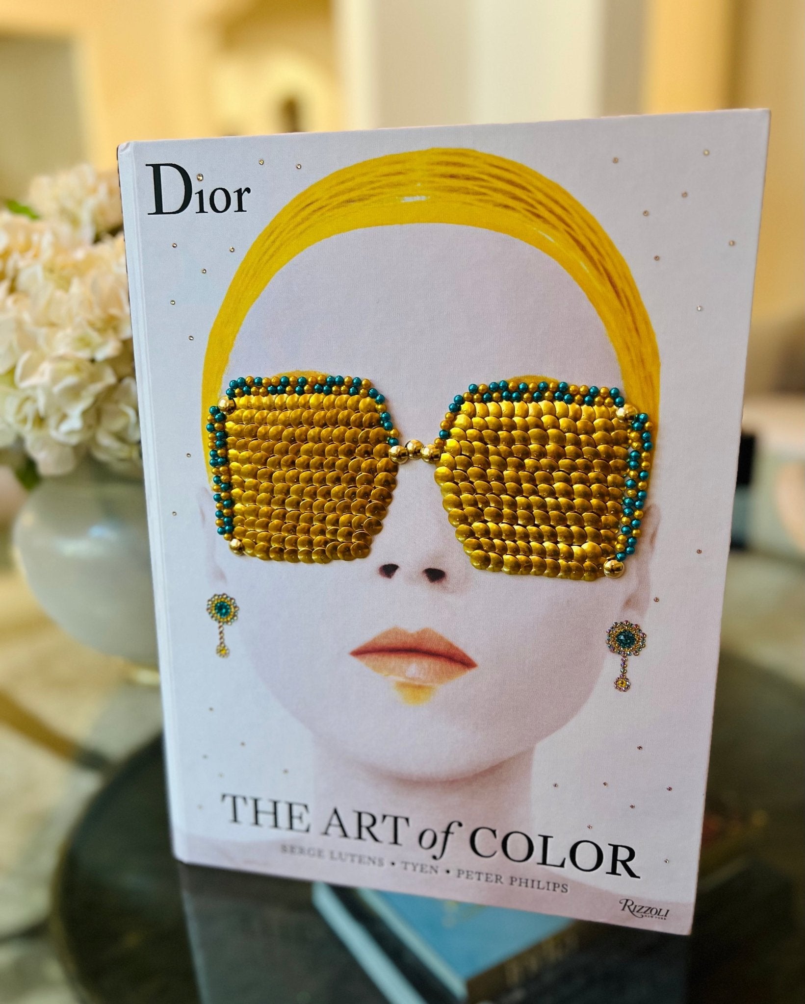 Turquoise Gold Sunglasses Studded Coffee Table Book - Monica Santos Art